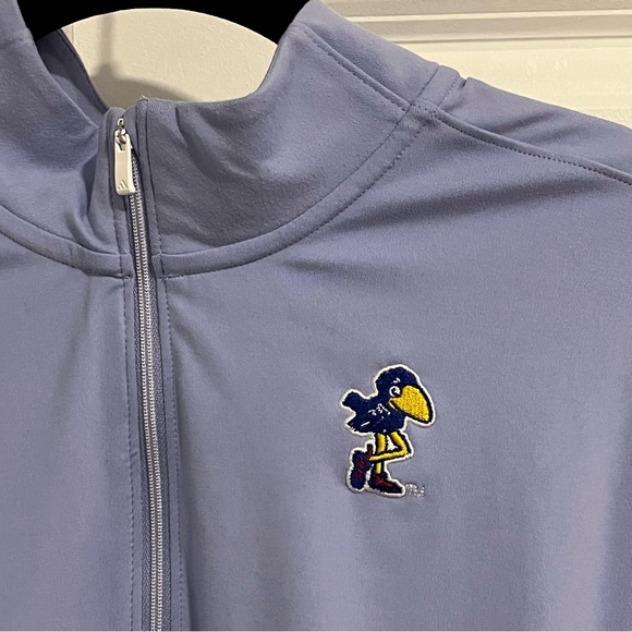 Adidas Light Blue 1/4 Zip Long Sleeve Pullover - Size Medium - KU Jayhawks Logo - Picture 3 of 14